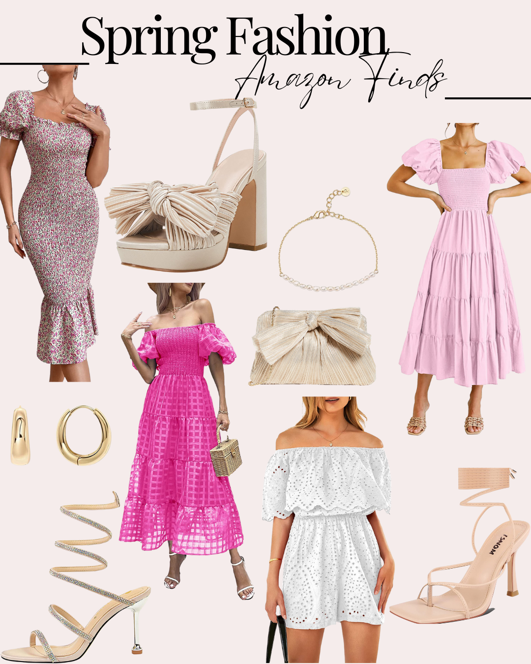 Spring fashion from amazon dresses and rompers in pink